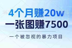 （10765期）4个月赚20万！一张图赚7500！多种变现方式，一个被忽视的暴力项目