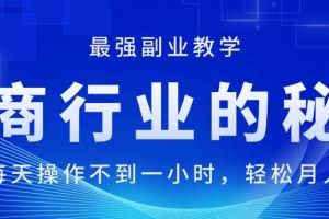 （11427期）电商行业的秘密，新手每天操作不到一小时，月入过万轻轻松松，最强副业…