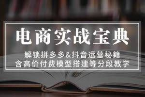（13195期）电商实战宝典 解锁拼多多&抖音运营秘籍 含高价付费模型搭建等分段教学