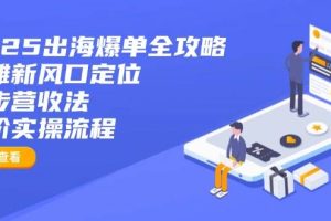（14130期）2025出海爆单全攻略：抢滩新风口定位+四步营收法+六阶实操流程