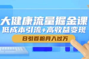 （14811期）大健康流量掘金课，低成本引流+高收益变现，日引百粉月入过万