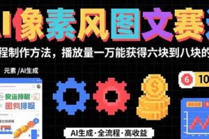 （15572期）AI像素风图文赛道：全流程制作方法，播放量一万能获得6块到8块的收入