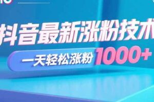 （15934期）抖音最新涨粉技术，一天轻松涨粉1000+