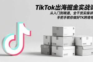（17368期）TikTok出海掘金实战课：从入门到精通，全干货实操讲解，手把手教你做好TK跨境电商