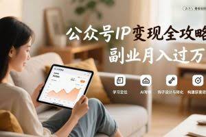 （17275期）公众号IP变现全攻略，学习定位、AI写作、钩子设计与转化，构建获客闭环，副业月入过万