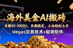 （17143期）【海外美金AI搬砖】Vegas交易技术+聪明软件，日赚50-1000U，长期稳定，小白轻松上手。