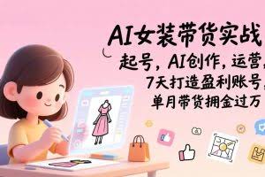 （17088期）AI女装带货实战：起号，AI创作，运营，7天打造盈利账号，单月带货佣金过万