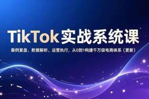 （16918期）TikTok实战系统课，案例复盘、数据解析、运营执行，从0到1构建千万级电商体系（更新）