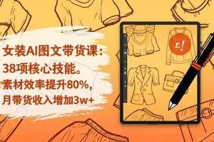 （16574期）女装AI图文带货课：38项核心技能，素材效率提升80%，月带货收入增加3w+