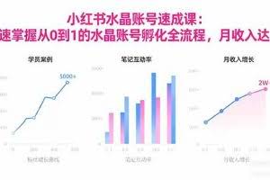 （16476期）2025小红书水晶账号速成课：快速掌握从0-1水晶账号孵化全流程，月收入达2w