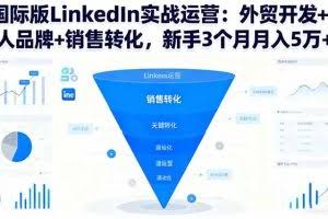 （16397期）国际版LinkedIn实战运营：外贸开发+个人品牌+销售转化，新手3个月月入5万+