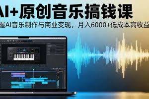 （16324期）AI+原创音乐搞钱课：掌握AI音乐制作与商业变现，月入6000+低成本高收益