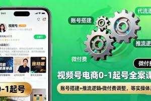 （16262期）视频号电商0-1起号全案课：账号搭建+推流逻辑+微付费调整，等实操体系
