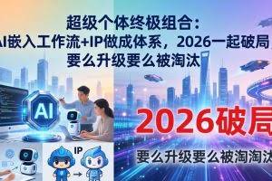 （17789期）超级个体终极组合：AI嵌入工作流+IP做成体系，2026一起破局，要么升级要么被淘汰
