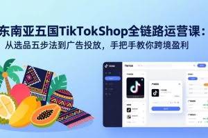 （17511期）东南亚五国TikTok Shop全链路运营课：从选品五步法到广告投放，手把手教你跨境盈利