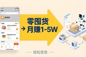 （17490期）不用囤货不用跑单！拼多多虚拟玩法，机器人管理发货和客服，帮你月赚 1-5W
