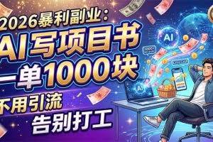 （18087期）2026暴利副业：AI 写项目书，一单 1000 块，不用引流，告别打工