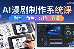 （18006期）AI漫剧制作系统课：0基础从0到1学会AI制作，掌握剧本、角色、分镜、剪辑全套技能，轻松做号变现