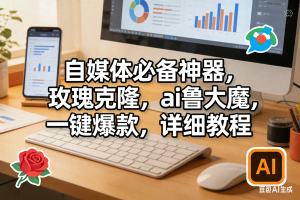 （17886期）玫瑰克隆软件，ai鲁大魔工具，自媒体必备神器，一键爆款，详细教程。